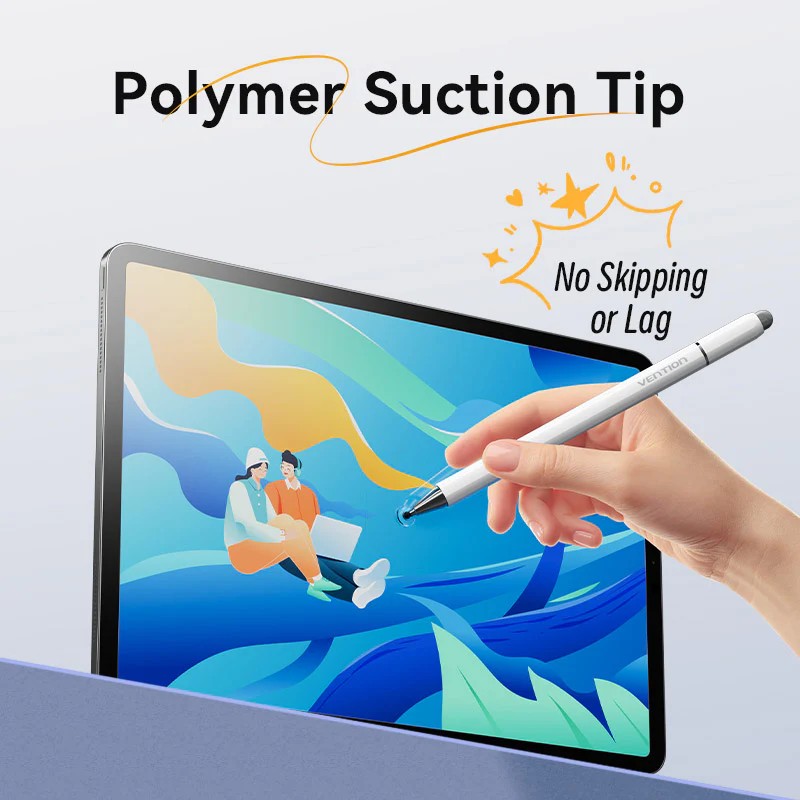Vention 3-in-1 Magnetic Stylus Pen White Aluminum Alloy Type - Image 11