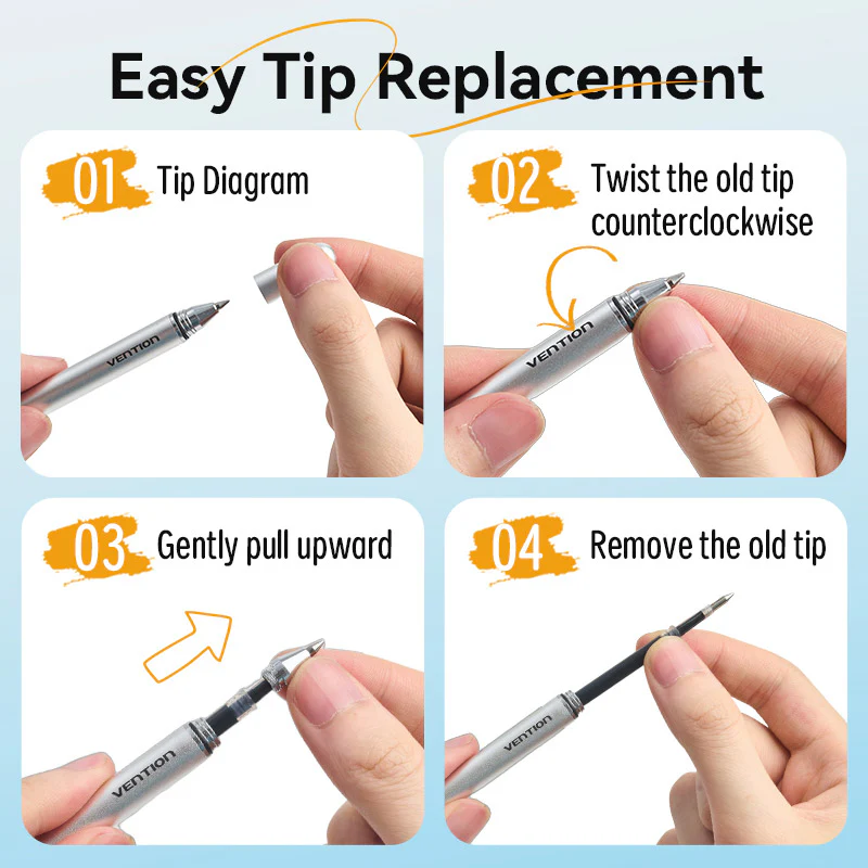 Vention 2-in-1 Stylus Pen Gray Aluminum Alloy Type - Image 11