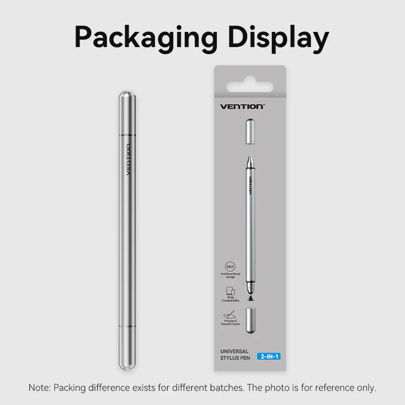 Vention 2-in-1 Stylus Pen Gray Aluminum Alloy Type - Image 15