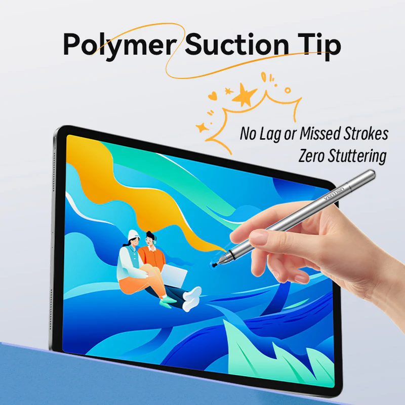 Vention 2-in-1 Stylus Pen Gray Aluminum Alloy Type - Image 6