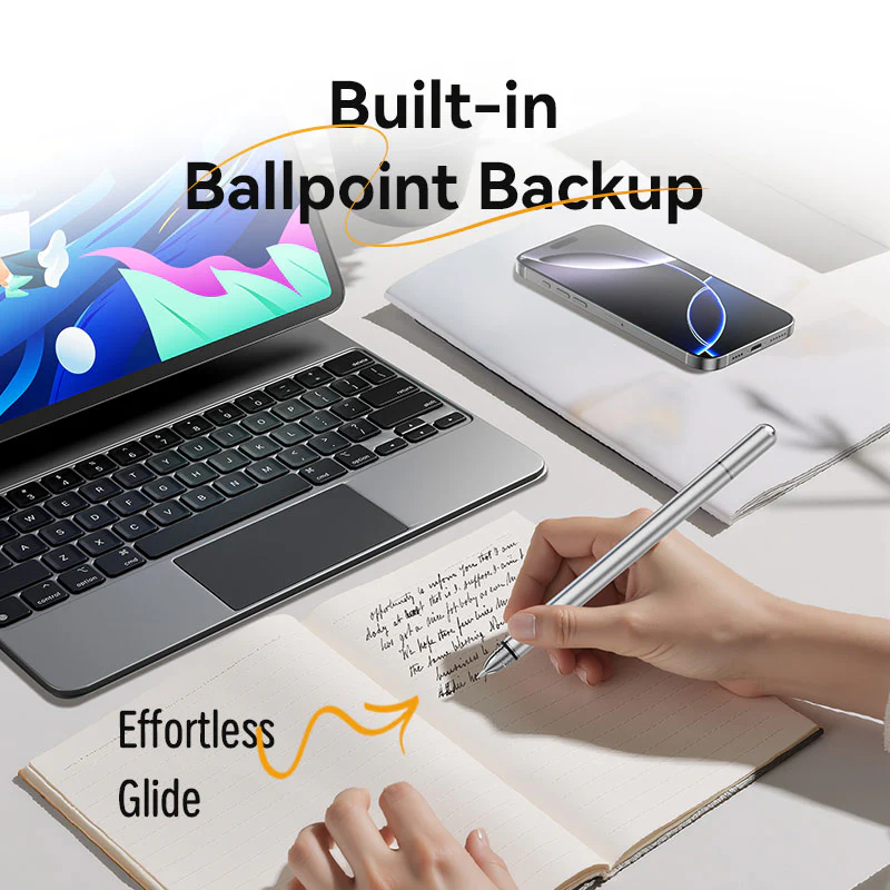 Vention 2-in-1 Stylus Pen Gray Aluminum Alloy Type - Image 7