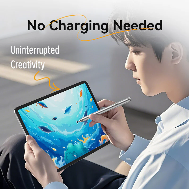Vention 2-in-1 Stylus Pen Gray Aluminum Alloy Type - Image 9