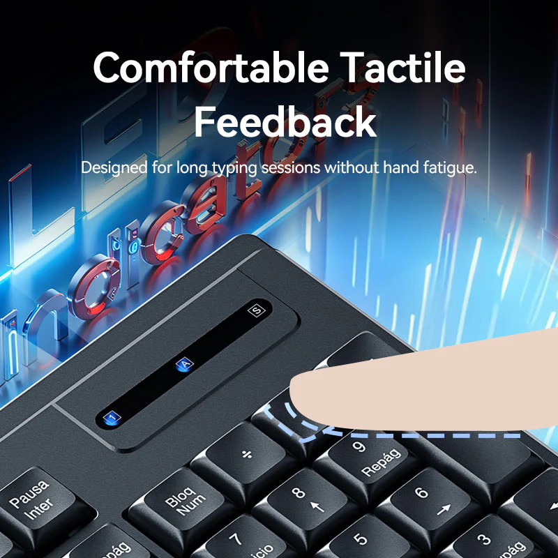 Vention USB Wired Full-Sized Silent Keyboard and Mouse Combo Black Slim Type - Spanish Layout - Image 14