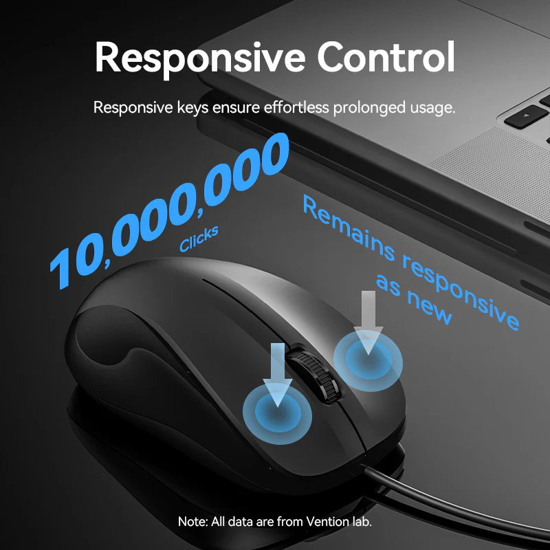 Vention USB Wired Full-Sized Silent Keyboard and Mouse Combo Black Slim Type - Spanish Layout - Image 4