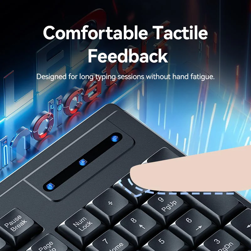 Vention Wireless Full-Sized Silent Keyboard and Mouse Combo Black Slim Type - Image 11