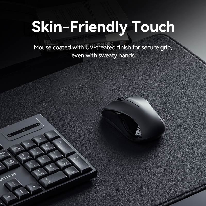 Vention Wireless Full-Sized Silent Keyboard and Mouse Combo Black Slim Type - Image 6