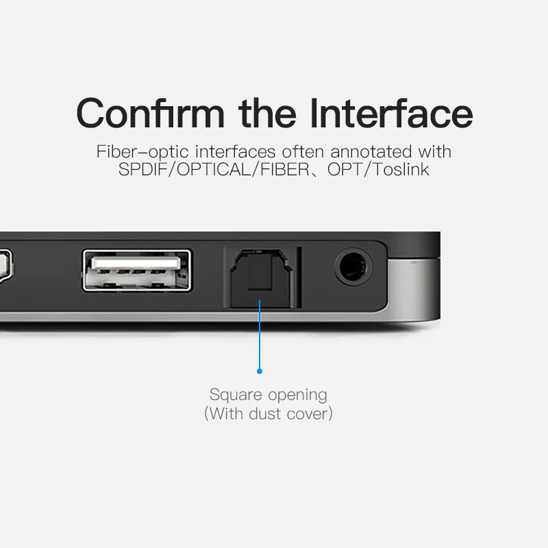 Vention Optical Fiber Audio Cable Black - Image 5