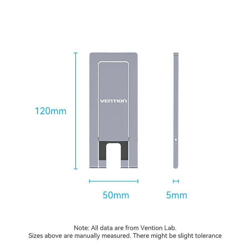 Vention Portable Phone Stand for Desk Black Aluminium Alloy Type - Image 12