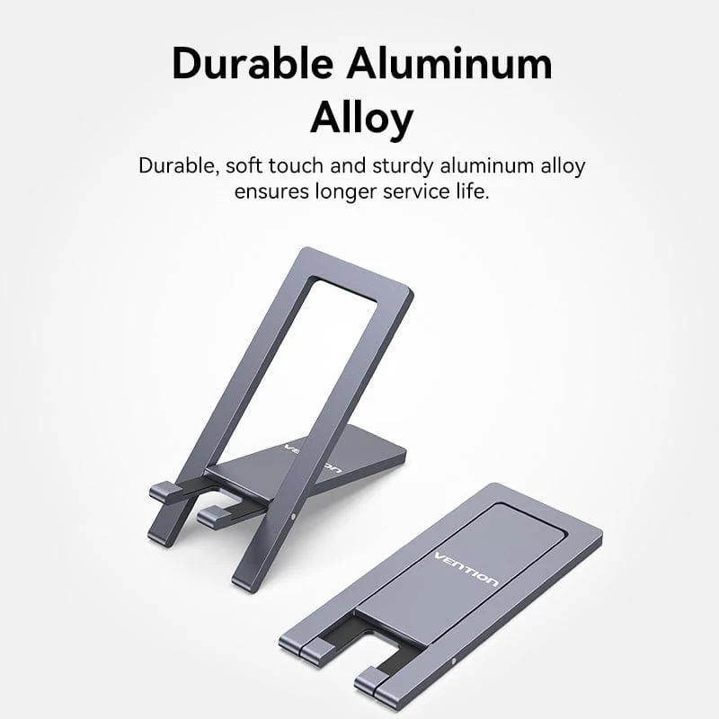 Vention Portable Phone Stand for Desk Black Aluminium Alloy Type - Image 5