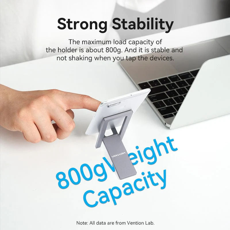 Vention Portable Phone Stand for Desk Black Aluminium Alloy Type - Image 6