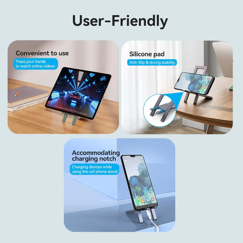 Vention Portable Phone Stand for Desk Black Aluminium Alloy Type - Image 8