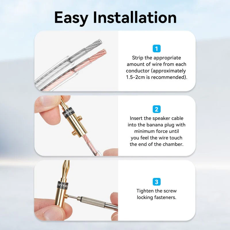 Vention Speaker Banana Plugs Gold Plated 1 Pair - Image 10