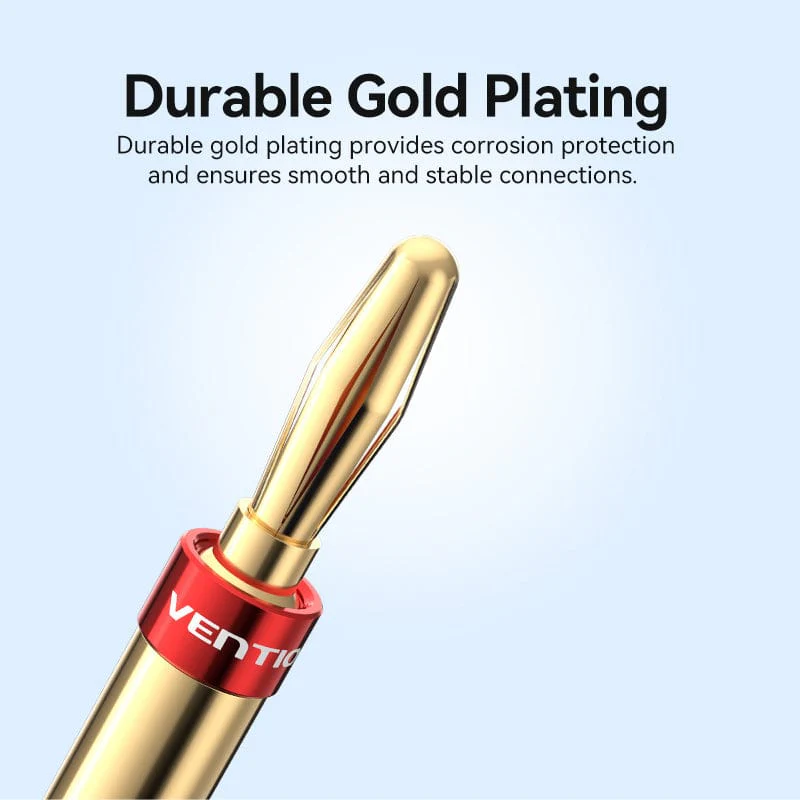Vention Speaker Banana Plugs Gold Plated 1 Pair - Image 4
