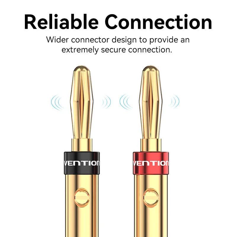 Vention Speaker Banana Plugs Gold Plated 1 Pair - Image 5
