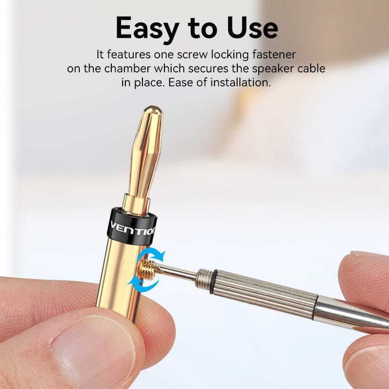 Vention Speaker Banana Plugs Gold Plated 1 Pair - Image 6