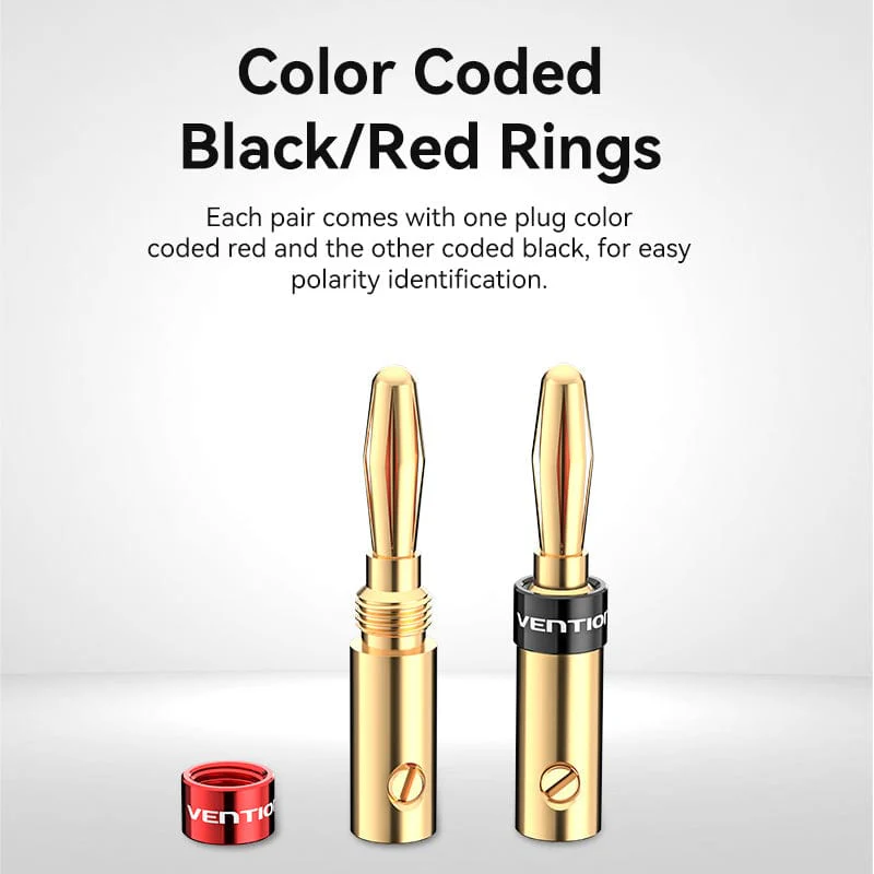 Vention Speaker Banana Plugs Gold Plated 1 Pair - Image 7