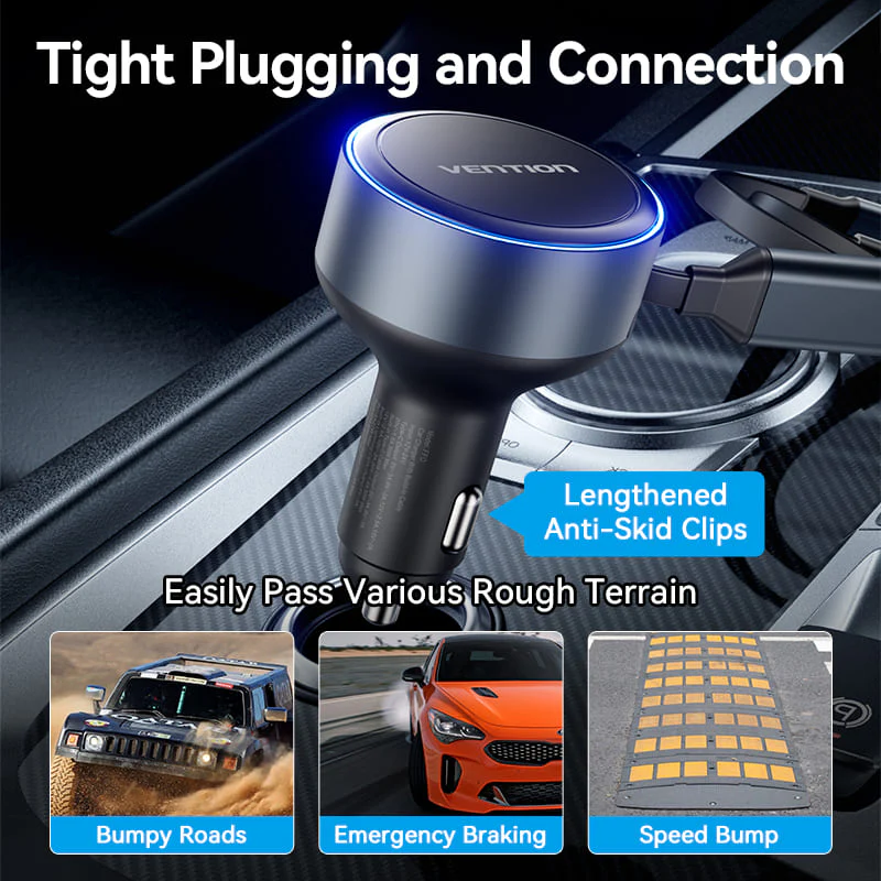 Vention Car Charger with Built-In Cable - Image 11