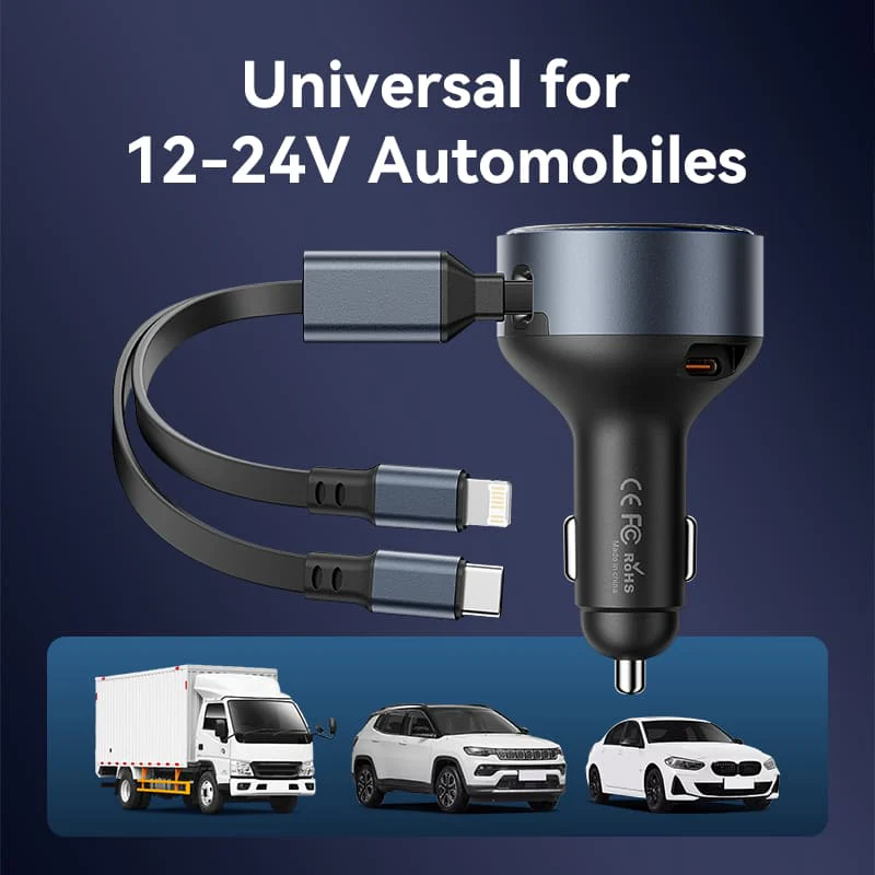 Vention Car Charger with Built-In Cable - Image 13