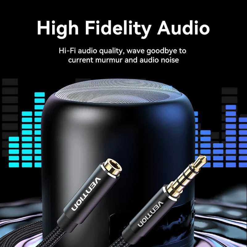 Vention TRRS 3.5mm Male to 3.5mm Female Audio Extension Cable - Image 3
