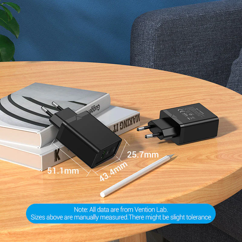 Vention 2-Port USB(A+C) Wall Charger (18W/20W) EU-Plug - Image 14