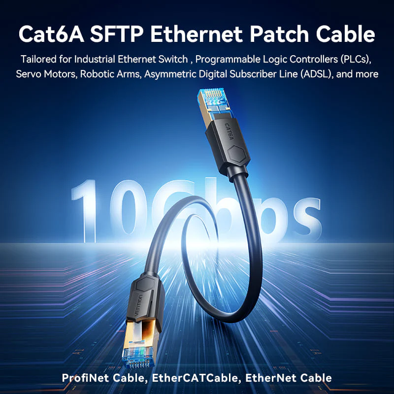 Vention Cat6A SFTP Industrial Drag Chain Ethernet Patch Cable - Image 3