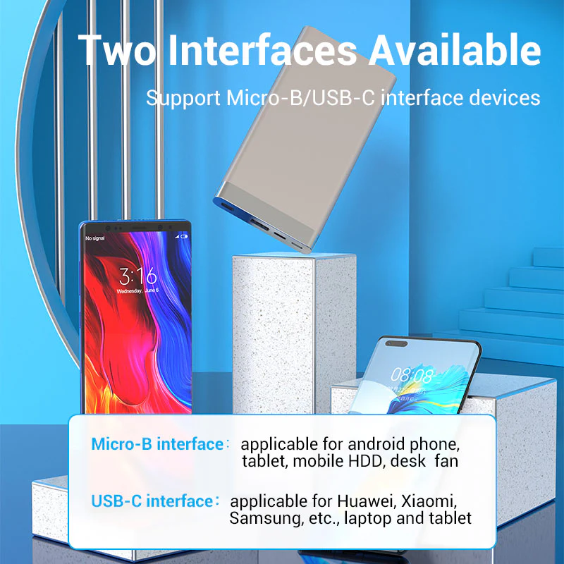 Vention USB 2.0 A Male to 2-in-1 Micro-B&USB-C Male 3A Cable - Image 3