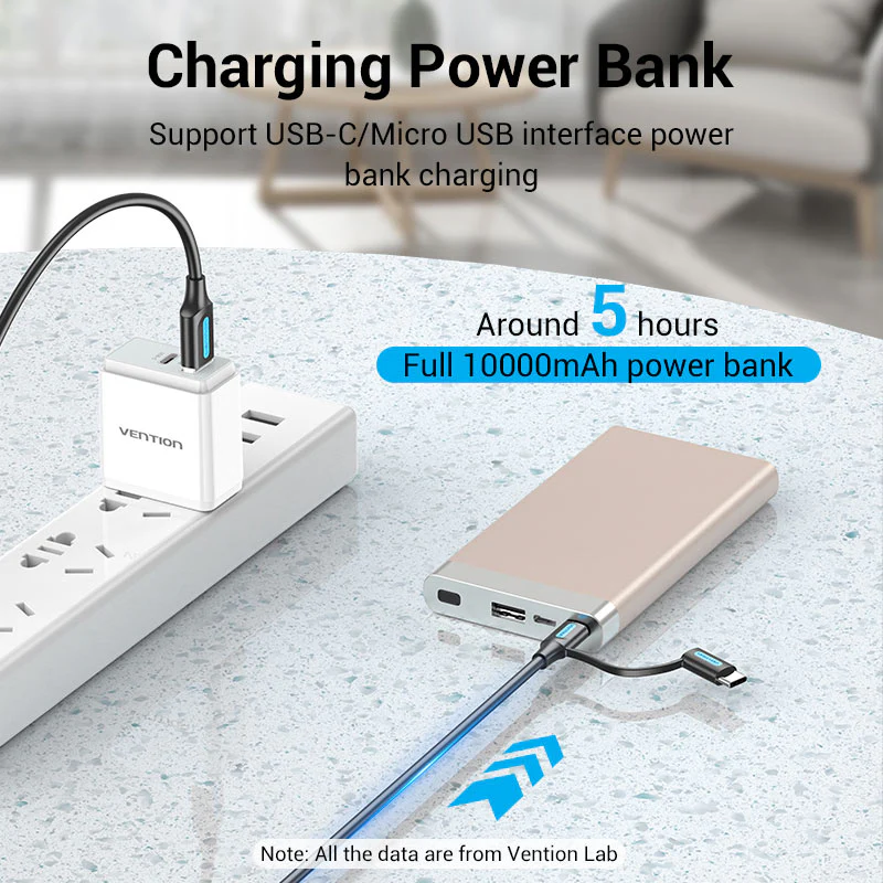 Vention USB 2.0 A Male to 2-in-1 Micro-B&USB-C Male 3A Cable - Image 6