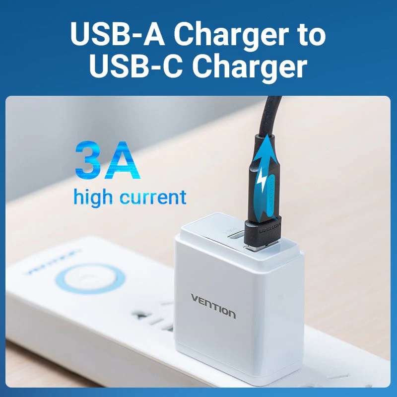 Vention USB 2.0 Male to USB-C Female Adapter Black PVC Type - Image 3