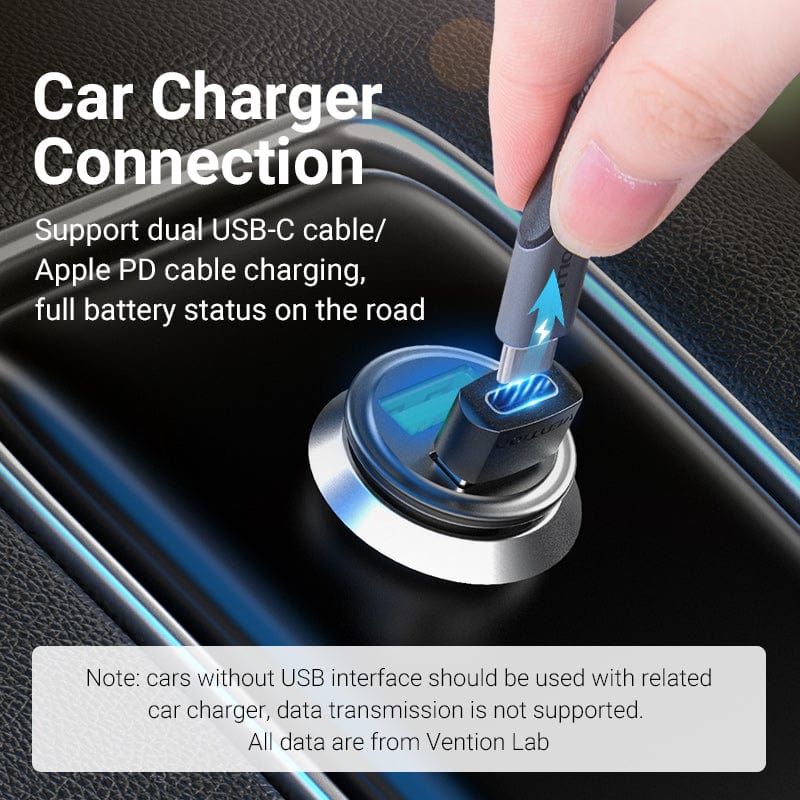 Vention USB 2.0 Male to USB-C Female Adapter Black PVC Type - Image 6