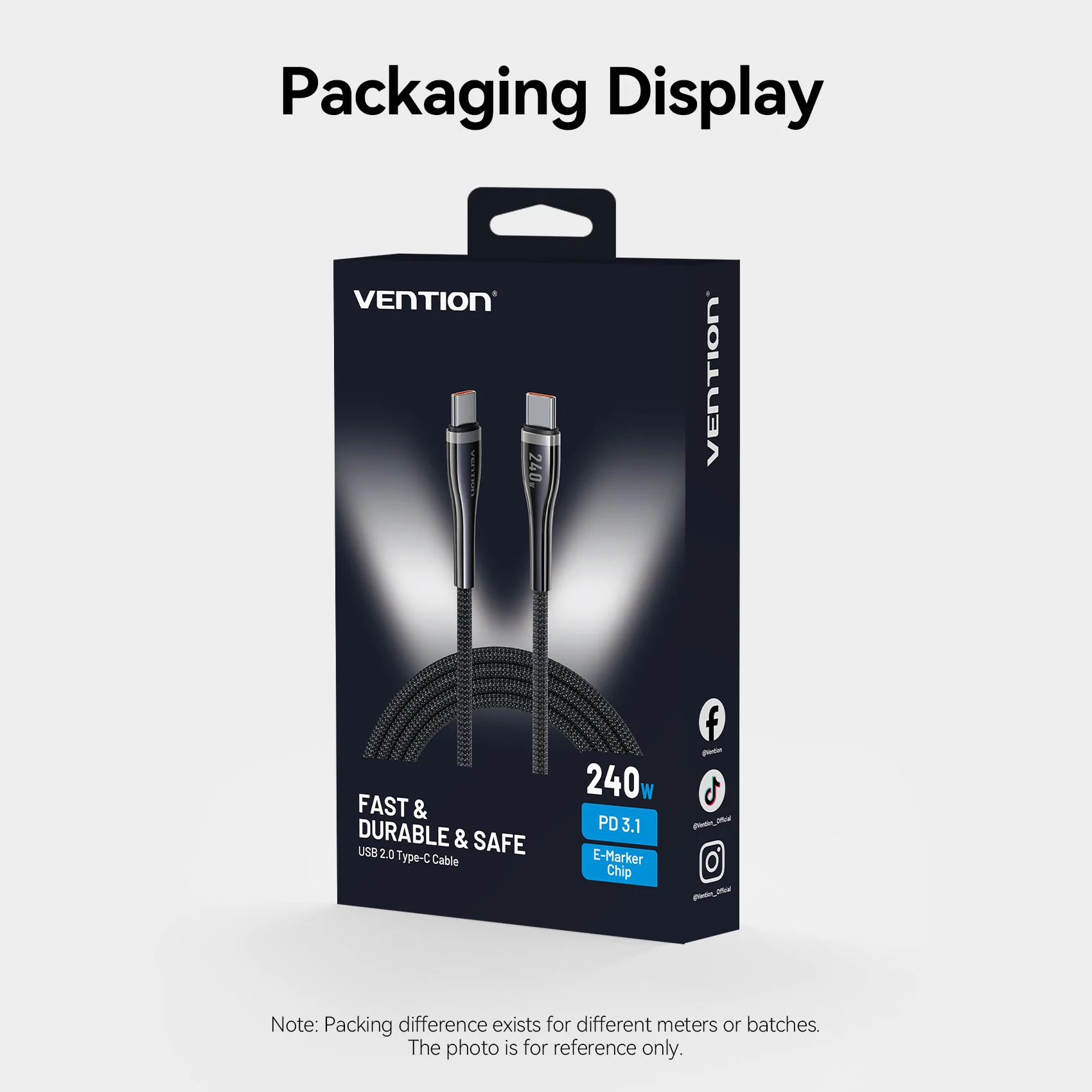 Vention USB 2.0 C Male to C Male 5A Cable - Image 14