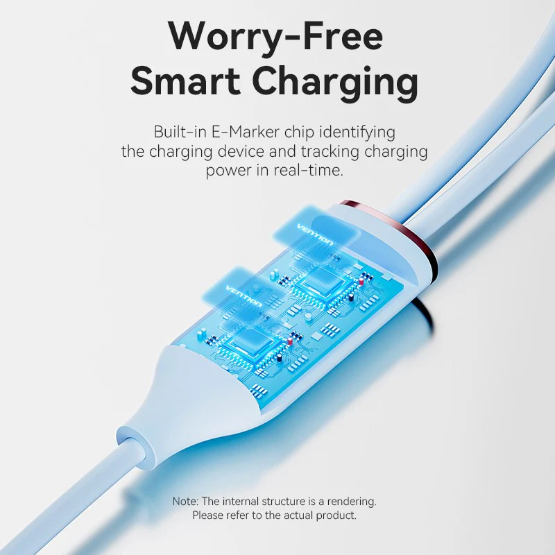 Vention USB 2.0 Type-C Male to 2 Type-C Male 5A Cable Silicone Type - Image 10