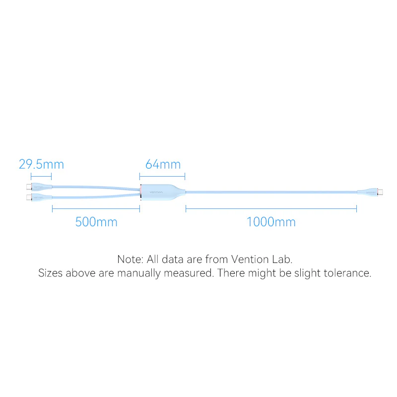 Vention USB 2.0 Type-C Male to 2 Type-C Male 5A Cable Silicone Type - Image 17