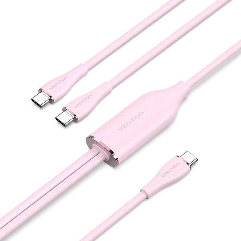 Vention USB 2.0 Type-C Male to 2 Type-C Male 5A Cable Silicone Type - Image 3