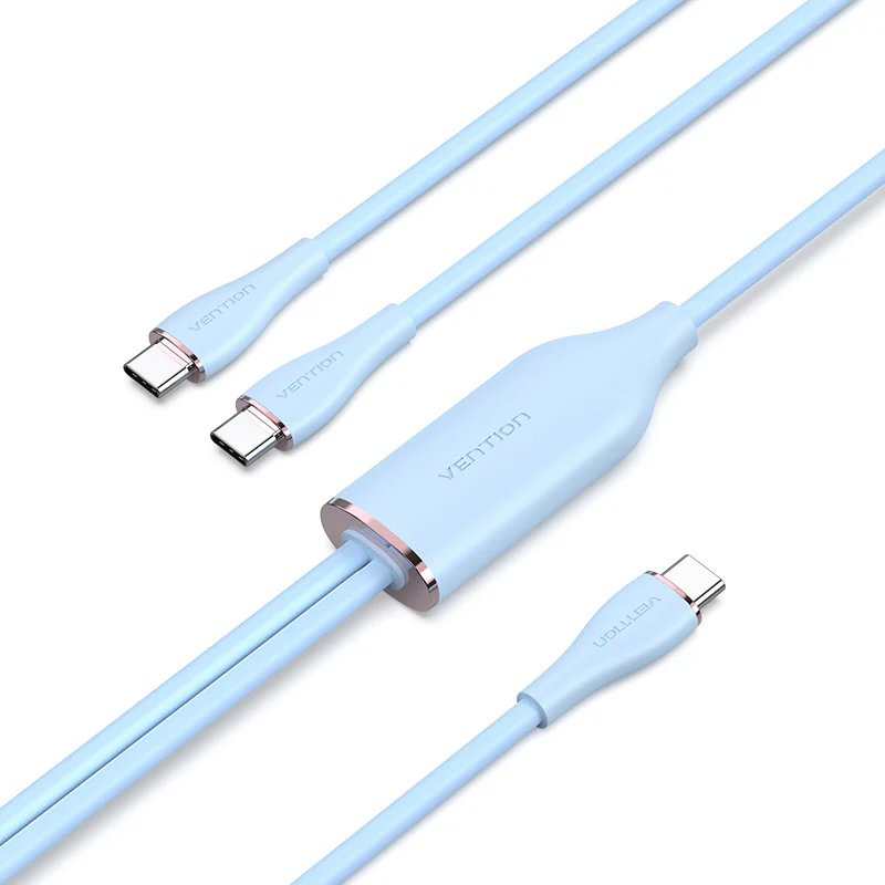 Vention USB 2.0 Type-C Male to 2 Type-C Male 5A Cable Silicone Type - Image 4
