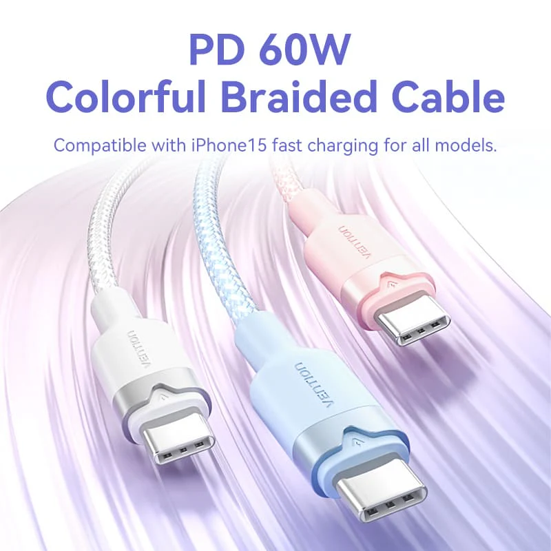 Vention USB 2.0 Type-C Male to Type-C Male 3A Cable Aluminum Alloy Type - Image 5