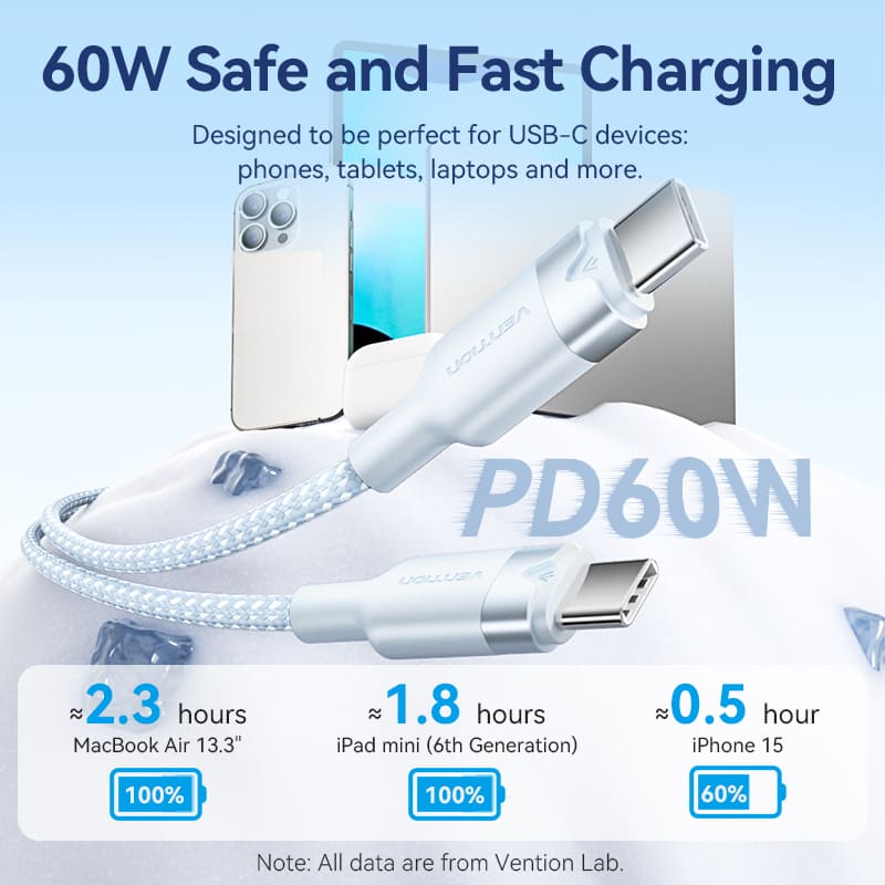 Vention USB 2.0 Type-C Male to Type-C Male 3A Cable Aluminum Alloy Type - Image 8