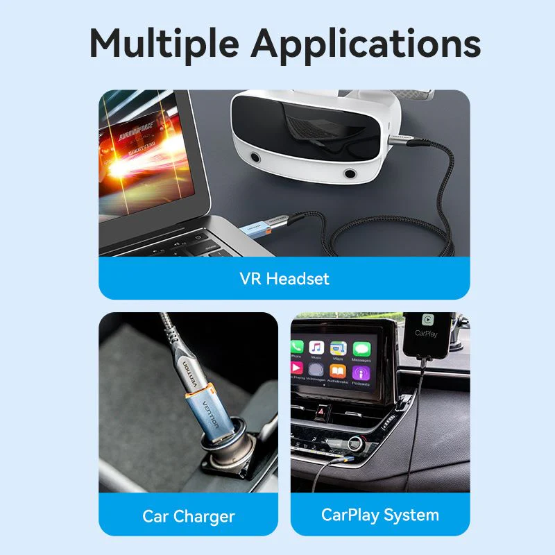 Vention USB 3.1 Type-A Male to USB-C Female Adapter with Lanyard Gray Aluminum Alloy Type - Image 9