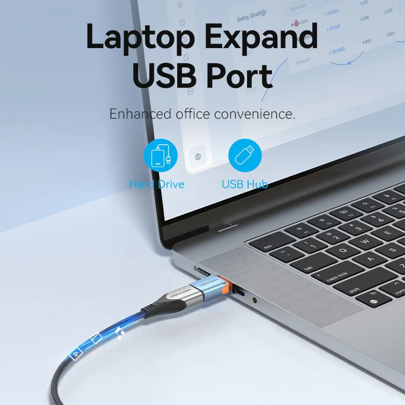 Vention USB 3.1 Type-C Male to USB Female OTG Adapter with Lanyard Aluminum Alloy Type - Image 4