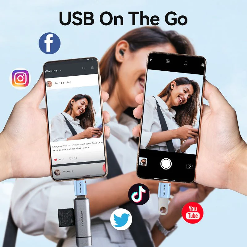 Vention USB 3.1 Type-C Male to USB Female OTG Adapter with Lanyard Aluminum Alloy Type - Image 6