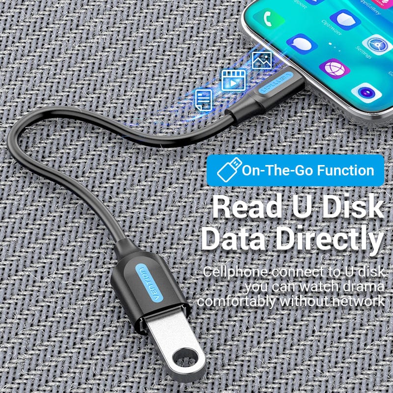 Vention USB 3.1(Gen 1) C Male to A Female OTG Cable 0.15M Black PVC Type - Image 4