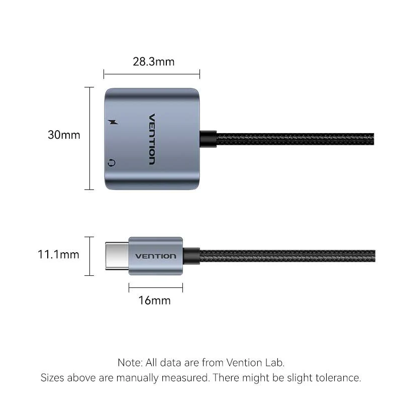 Vention USB-C Male to 3.5mm Female Audio Adapter with Fast Charging Port - Image 13