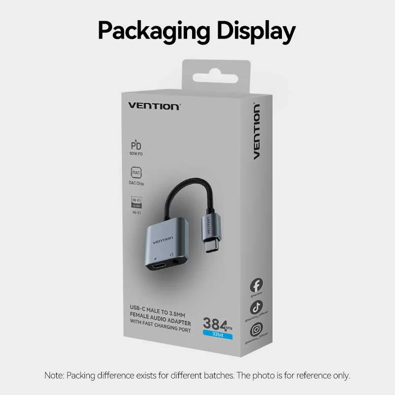 Vention USB-C Male to 3.5mm Female Audio Adapter with Fast Charging Port - Image 14