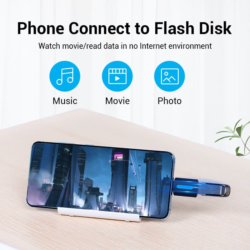 Vention USB-C Male to USB 2.0 Female OTG Adapter Black PVC Type - Image 3