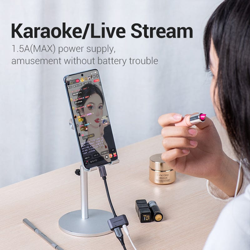 Vention USB-C Male to 3.5mm Female Audio Adapter with Fast Charging Port - Image 4