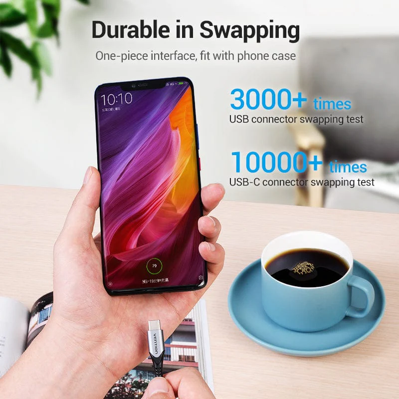Vention USB-C to USB 2.0-A Fast Charging Cable Aluminum Alloy Type - Image 7