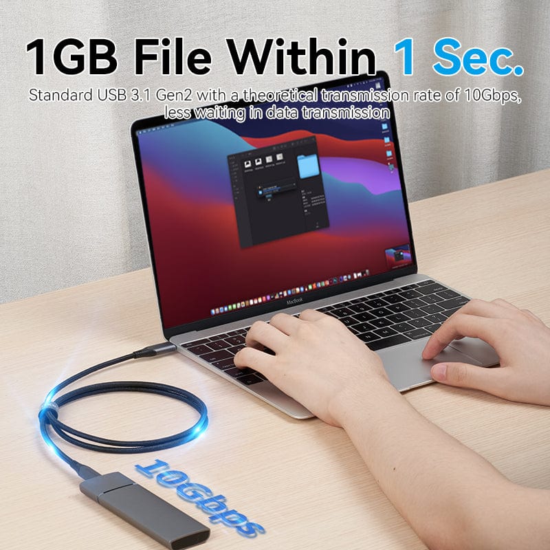 Vention USB 3.1 Gen2 C Male to C Male 5A Cable Gray Aluminum Alloy Type - Image 4