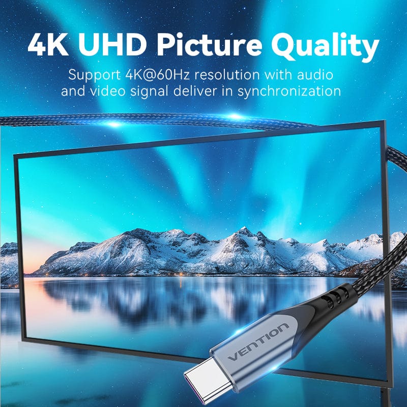 Vention USB 3.1 Gen2 C Male to C Male 5A Cable Gray Aluminum Alloy Type - Image 5