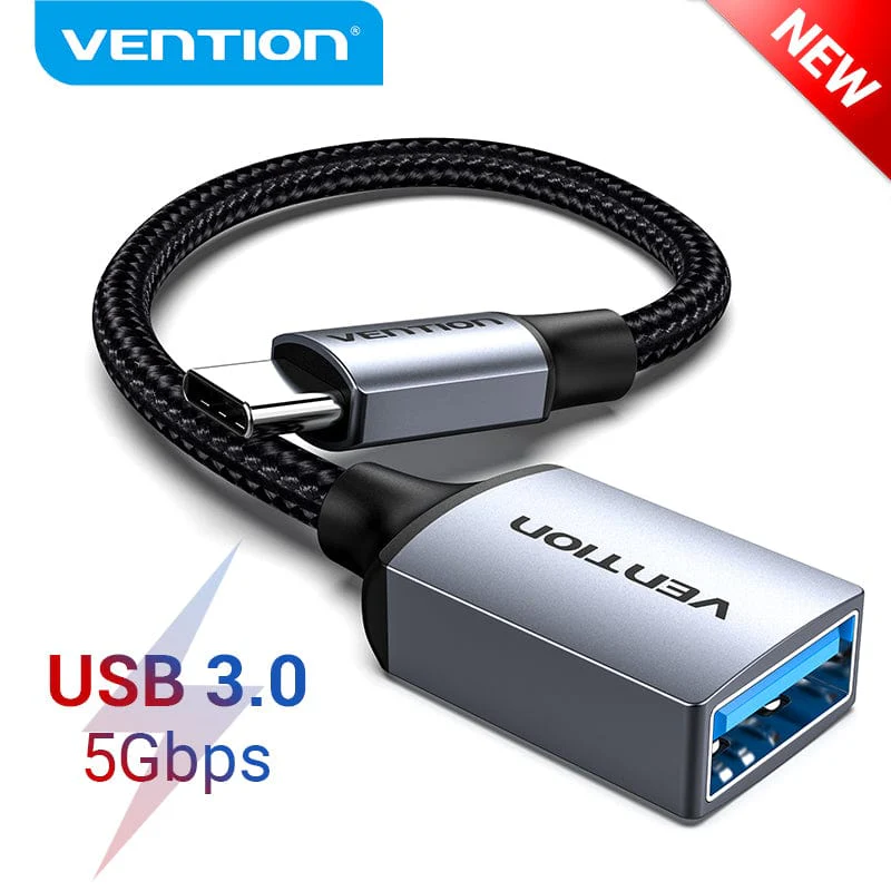 Vention USB 3.0 C Male to A Female OTG Cable 0.15M Gray Aluminum Alloy Type - Image 6