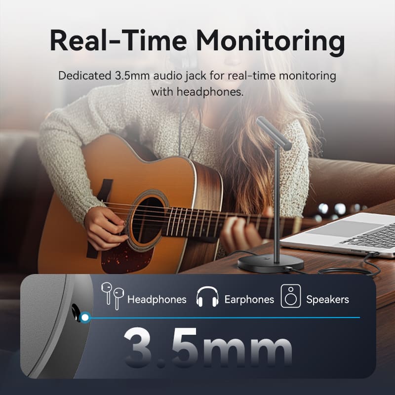 Vention USB Desktop Microphone with Mute Button Black - Image 9