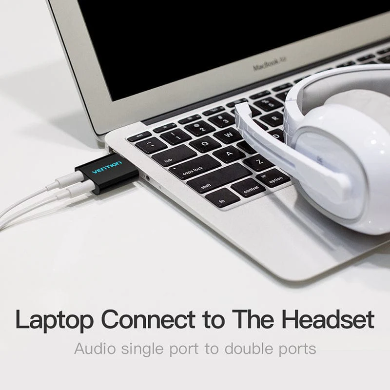 Vention USB External Sound Card Black Metal Type - Image 4
